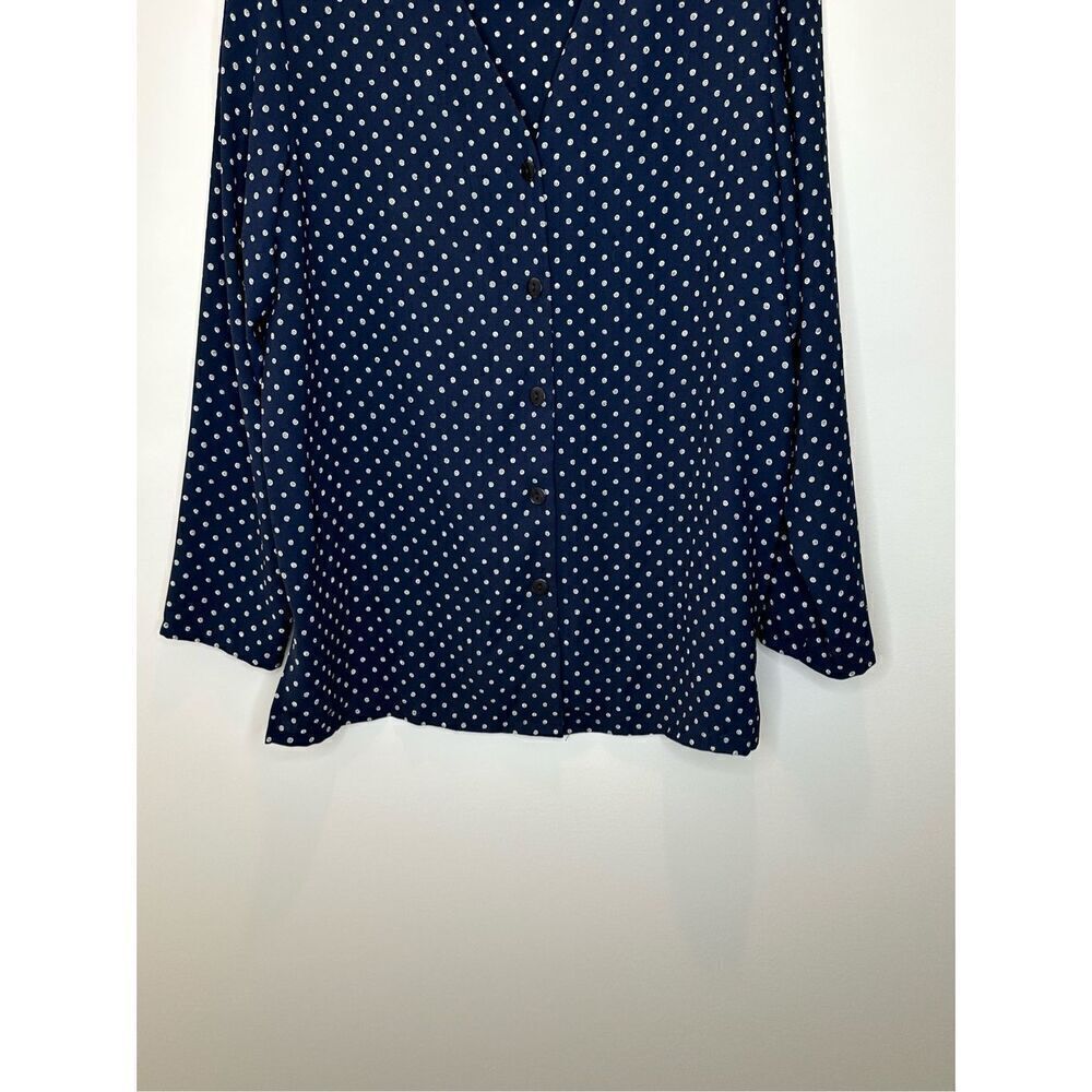 Pendleton Navy Print Button Front Tunic Blouse Si… - image 4